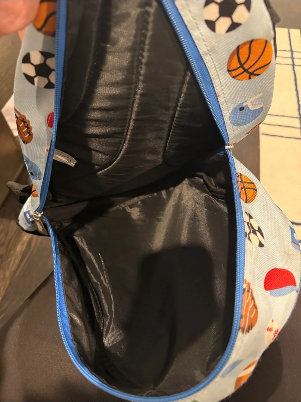 Children's Light Blue Sports Print Backpack - Unbranded